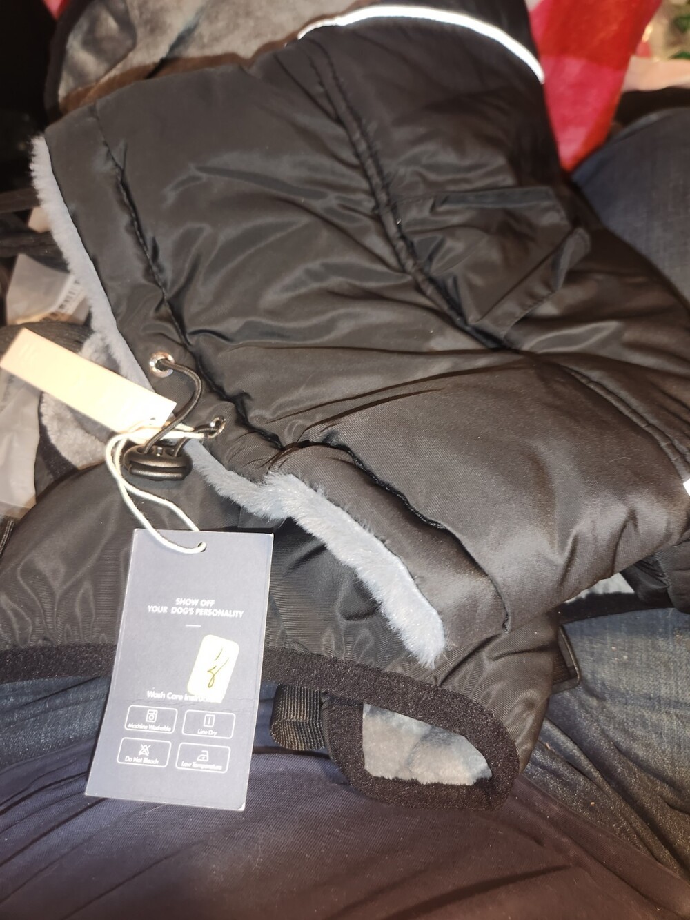 Spark Paws PuffShield Dog Winter Jacket Black Reflective Water Resistant Size...